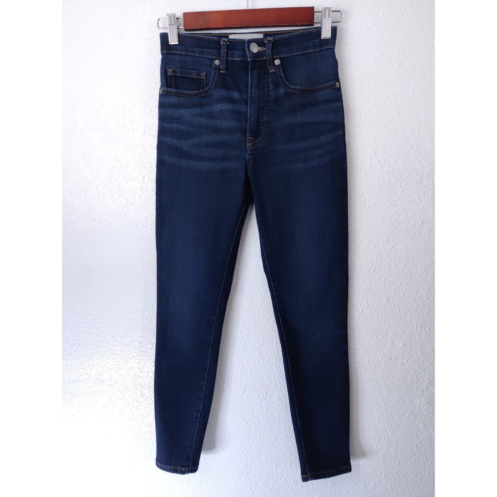 3/$20 Everlane Dark Blue Wash Cotton Blend The High Rise Skinny Jean 23 Ankle